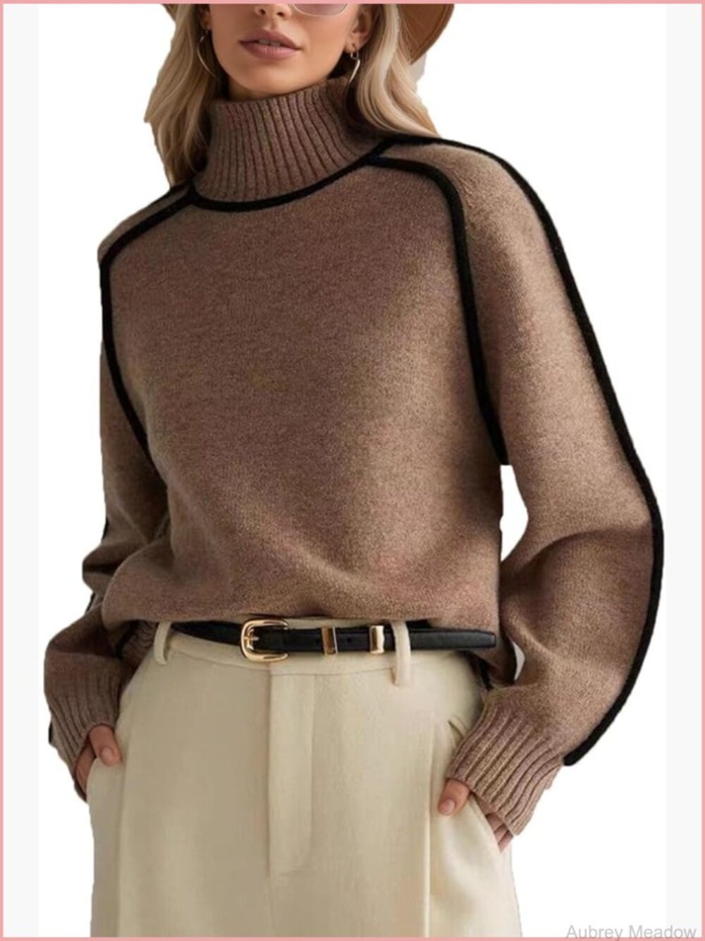 Oversized Chunky Mock Neck Turtleneck Sweater Pullover - Picture 1 of 6